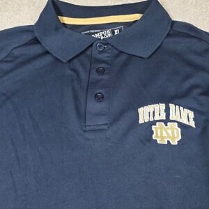 Notre Dame Fighting Irish Polo Men's XL Navy Embroidered Logo Campus Heritage‎